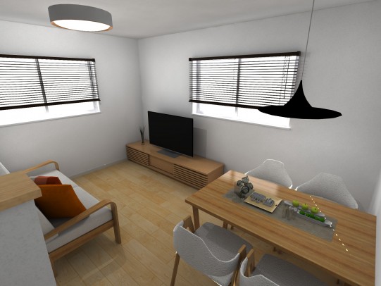 室内パース＿ダイニングリビング