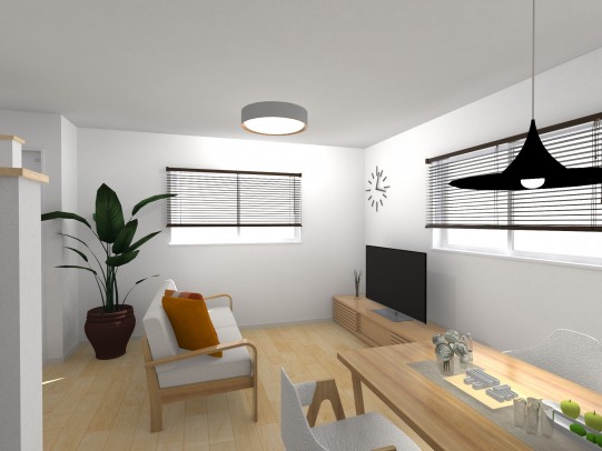 室内パース＿ダイニングから