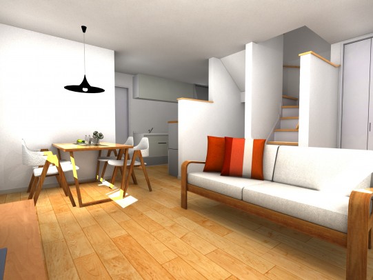 室内パース＿リビングから