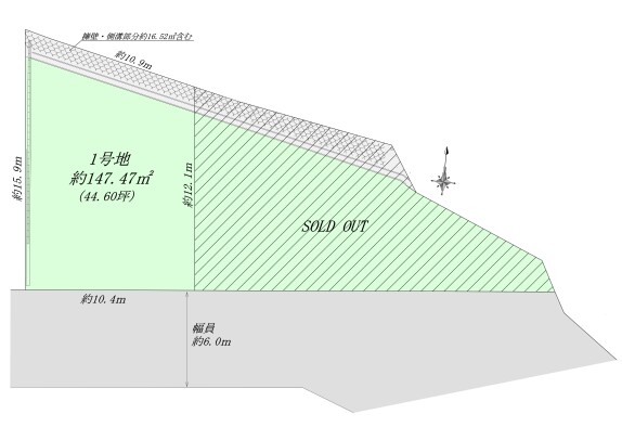 苦楽園二番町H　区割図※1号地のみ