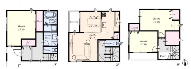 石在町B-1号地　間取図